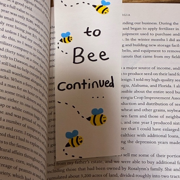 Bee Painted Bookmark - Picture 2 of 2